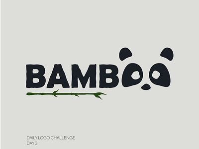 Daily Logo Challenge Day 3 Panda Bamboo bamboo branding dailylogochallenge day3 flat illustration logo panda logo typography vector web