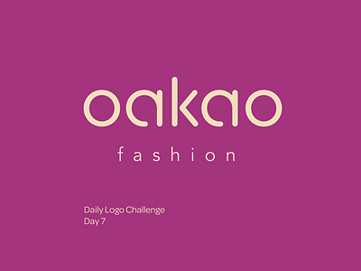 Daily Logo Challenge Day 7 branding dailylogochallenge day design fashion fashion brand fashion illustration illustration logo oakao typography ui ux vector web