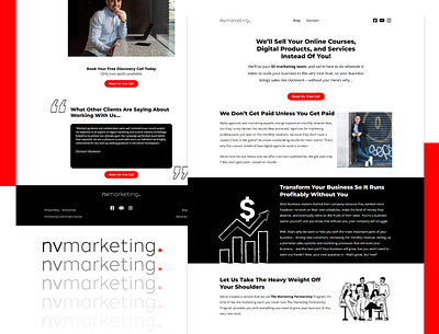 Website Design in Red/White/Black black branding clean course design graphic design logo marketing marketing company red selling ui website white
