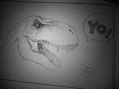 Yo! dinosaur drawing illustration t rex