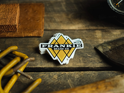 Frankie Brand Co. Gold + Diamonds accessories branding diamonds gold logo merch retro sticker stickermule swag vintage