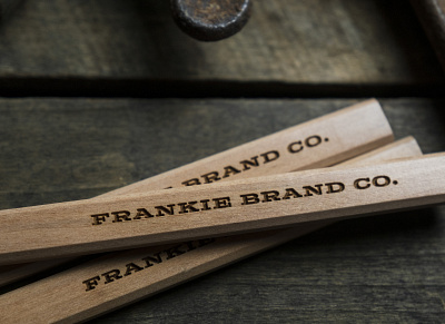 Frankie Brand Co. Carpenter Pencils accessories branding cincinnati collateral design design logo midwest product photography products simple swag tools typography