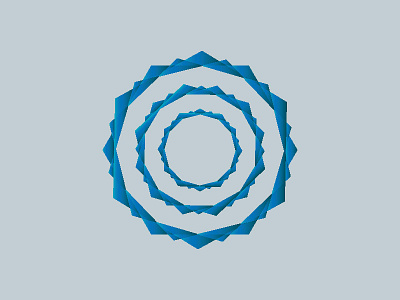 Nonprofit Poly blue circle icon logo mark origami polygon spiral