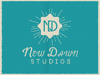 New Dawn Studios audio cincinnati logo monogram music rays recording studio texture vintage