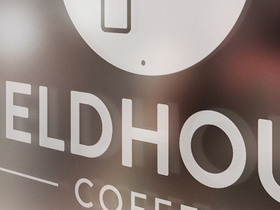Fieldhouse Coffee Window Mockup brand coffee coffee shop logo logotype storefront window