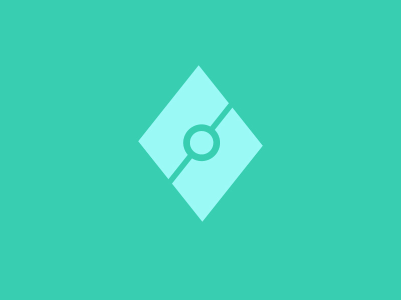 Created with two shapes reflection cincinnati blue green circle square button contrast simple shapes logo mark novelmarks