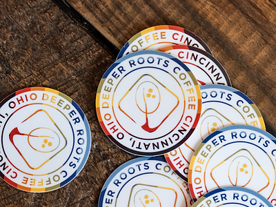 New Stickers for Deeper Roots Coffee
