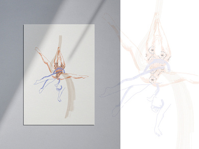 Aerial shapes nº1: Hip Key acrobacias acrobatics aerialsilk art dibujo digitalart diseñografico illustration ilustración poster silk
