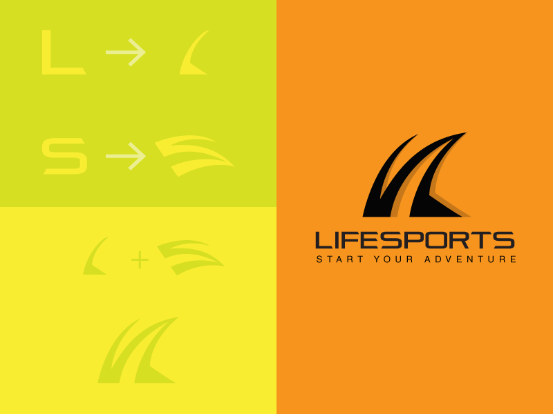 Lifesports Branding adventure branding icon life life sports logo logo with l logo with s speed sports water waves