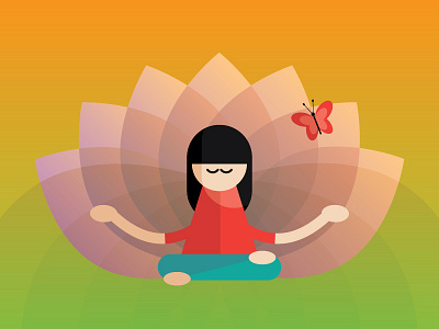 Kundalini Yoga Illustration branding butterfly icon identity illustration logo meditation tranquil yoga
