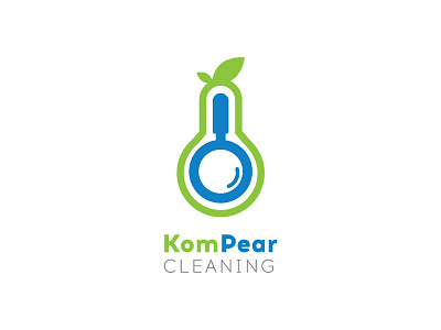 Kompear Logo Design branding cleaning comparison graphic design identity logo magnifying glass pear vector