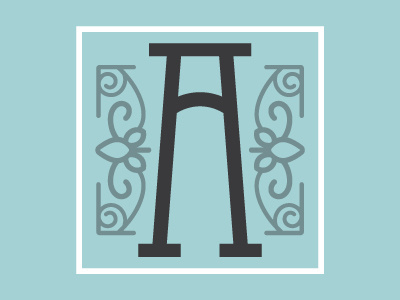 Artisan Bridge Logo a artisan brand bridge craft crest curly curves duck egg blue flourish letter logo