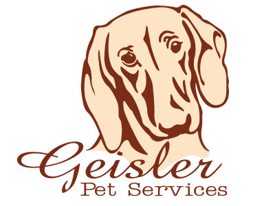 Geisler Pet Services dog hand drawn logo script font typewriter font