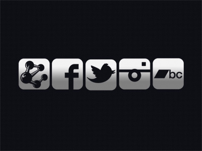 Social Media Icons gradients icons metallic silver