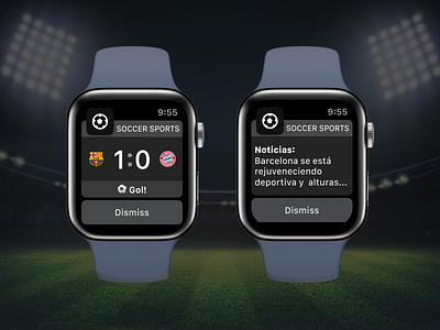 Soccer Apple Watch Widget app apple design game ios match mobile proposal sketch soccer soccer app sports ui ux watch