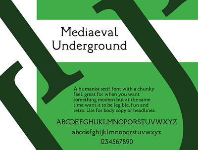 Mediaeval Underground adobe illustrator glyphs typeface typogaphy
