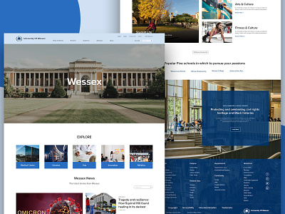 University Website Landing Page Ui UX Design in Adobe XD