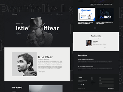 Perosnal Portfolio Website Design UI UX app design apps dark mode website design graphic design landing page one page dark mode perosnal portfolio website portfolio website ui user interface website website design