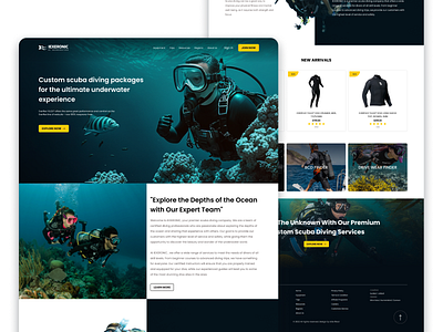 Scuba diving AI Midjourney Landing Page In UI, Logo or UI Design