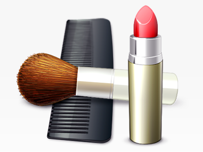 Cosmetics Icon brush comb icon lipstick