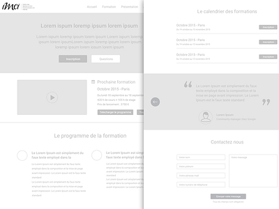 Wireframe formation page