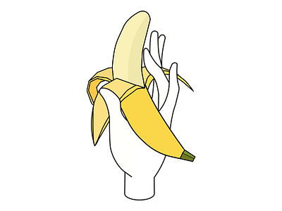 Bananers banana colorful creepy design fashion fruit fun hand illustration print tropical yellow