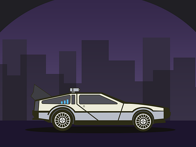 Delorean 80s back to the future car delorean illustration scifi vector vintage