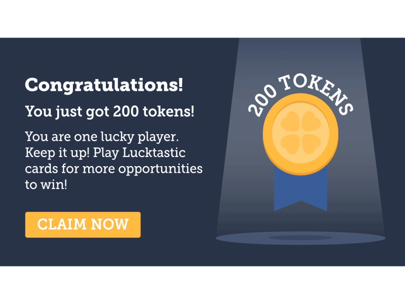 Everybody Gets Tokens animation app design game notification player spotlight tokens vector web win