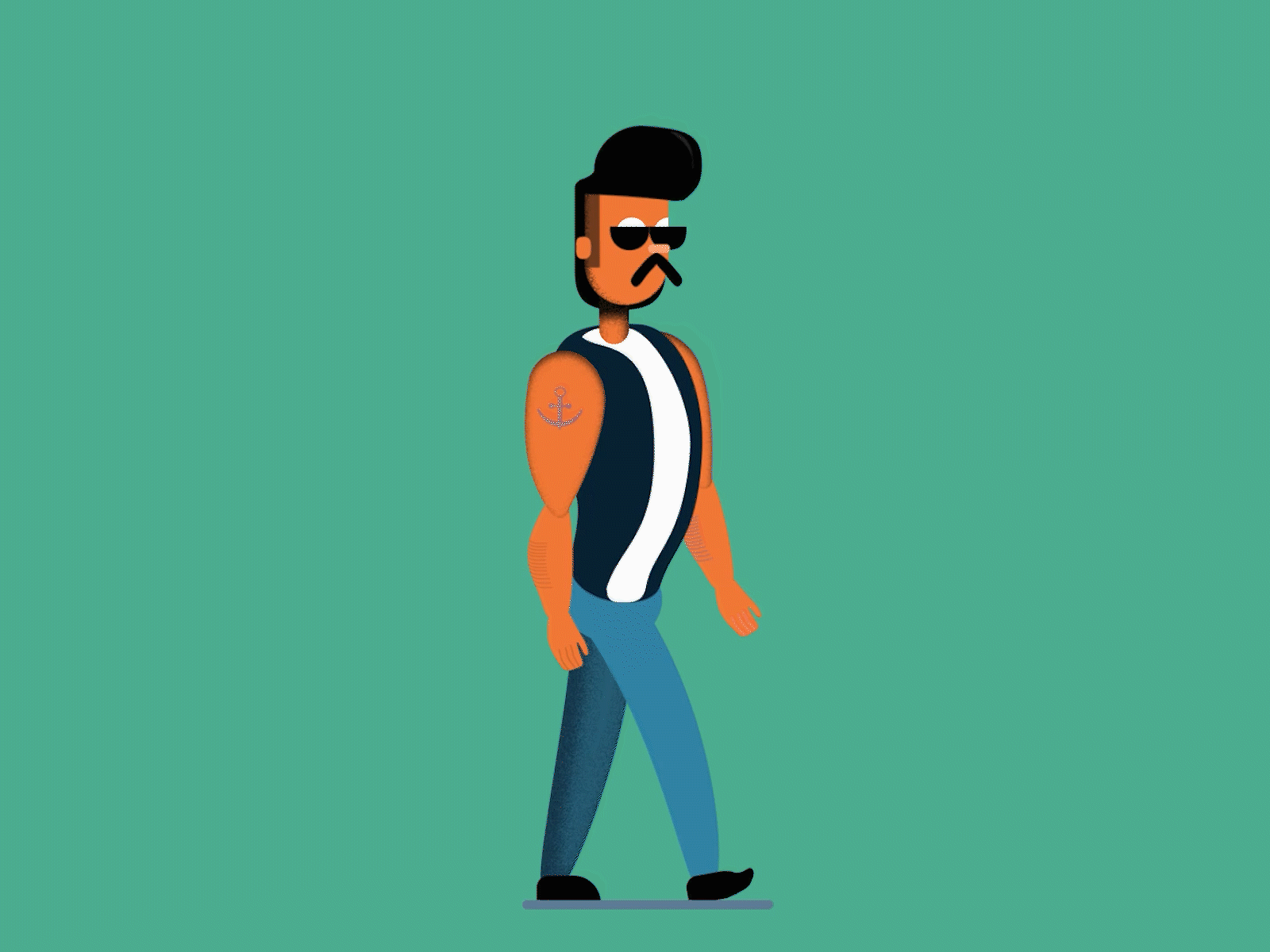 Retro man 😎 2d art 2d character 2danimation animation animation 2d animation after effects animation design animations character animation character design