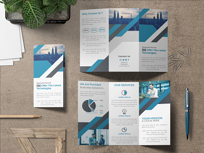 Tri-fold brochure Vector agency brochure campaign company creative design fold identity template tri trifold vector