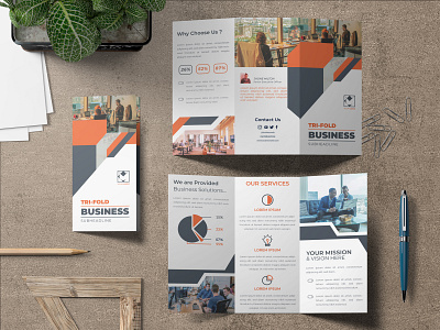 Tri-fold brochure Vector agency brochure business company corporate creative design fold identity marketing template tri trifold