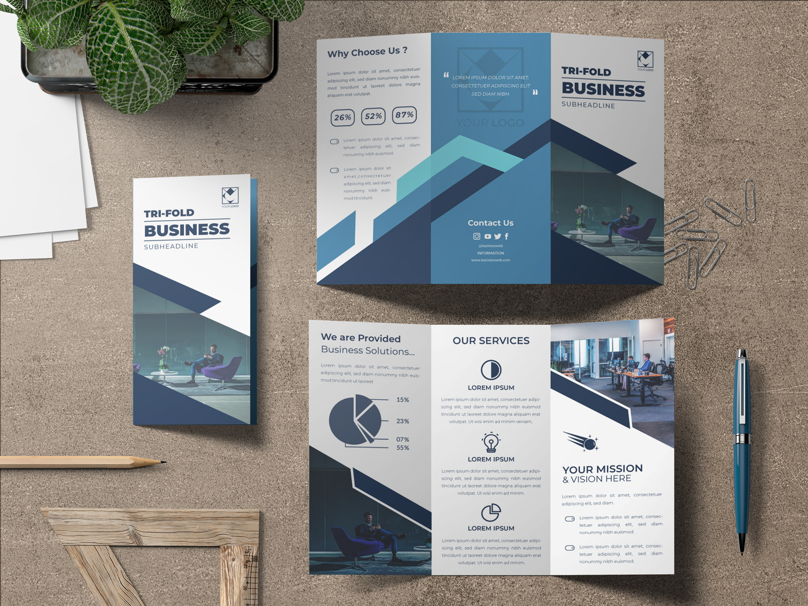 trifold brochure template by Nasir Uddin on Dribbble