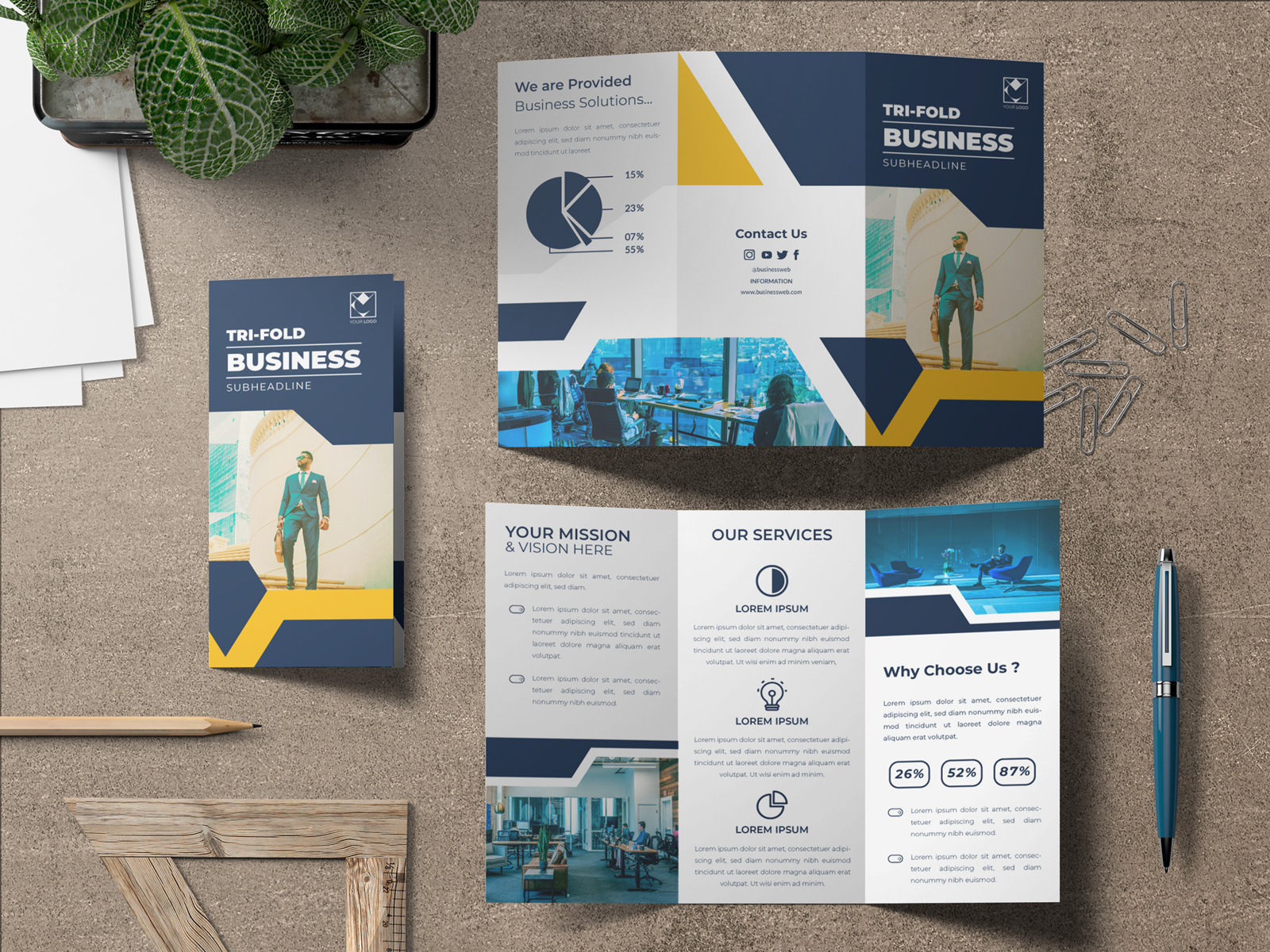 Trifold brochure template design by Nasir Uddin on Dribbble