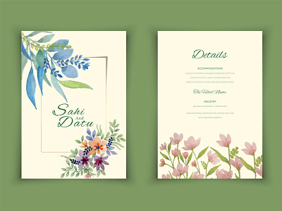 Elegant wedding invitation cards template abstract card decoration design elegant floral flower frame illustration invitation leaf luxury ornament pattern set template vector vintage watercolor wedding