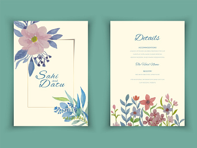 Elegant wedding invitation cards template abstract card decoration design elegant floral flower frame illustration invitation leaf luxury ornament pattern set template vector vintage watercolor wedding