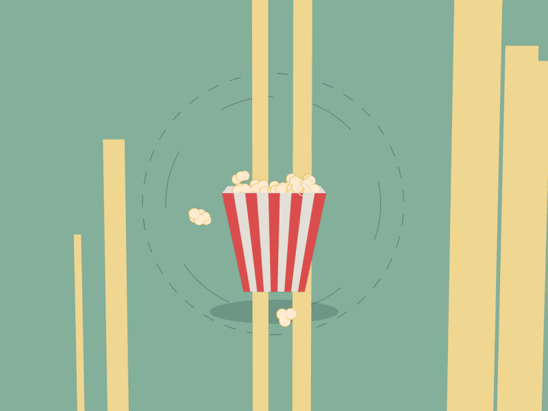 Popcorn after effects animation cinema cinema 4d clapperboard design film motion movie popcorn shapes shit