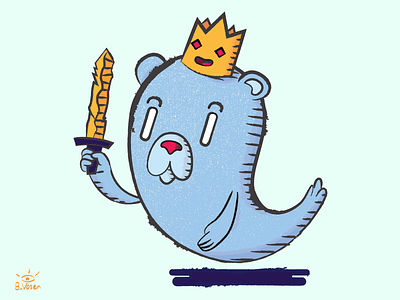 Beameaux, The Ghost Bear bear crown ghost illustration sword