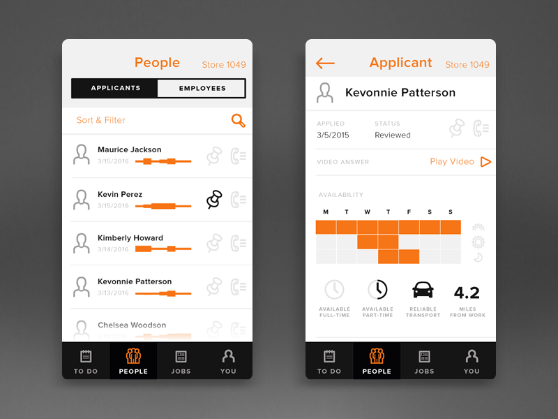 Employment App jobs employment mobile design ui flat app