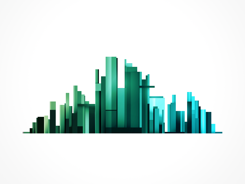 Skyline Hero Visual vector gradient design illustration