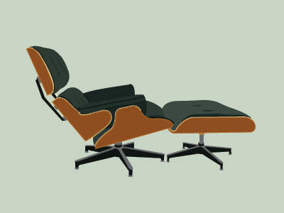 Eames Lounge Chair & Ottoman Illustration chair designer furniture eames furniture iconography illustration lounge ottoman visual design