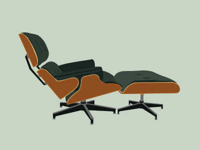 Eames Lounge Chair & Ottoman Illustration