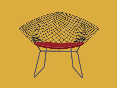 Bertoia Diamond Chair bertoia chair furniture icon iconography illustration knoll