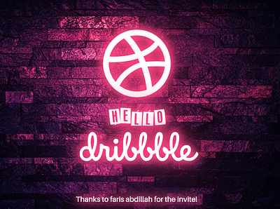 Hello Dribbble design graphic design hello dribbble logo logo design neon