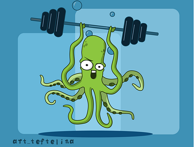 Octopus design illustration vector животные осьминог спорт