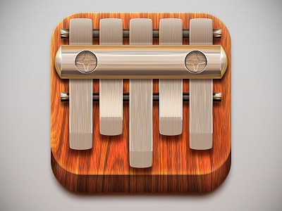 Kalimba IOS icon 3d app apple icon ios kalimba mbira music music application piano render