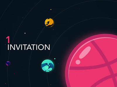 Dribbble invitation giveaway animation dribbble dribbble invite gif invite microanimation motion motion graphic solar system space star
