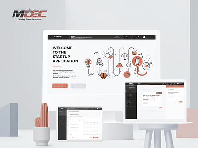 MDEC - Website and Startup Application UX branding design illustration logo ui uiux usability testing user inteface user research web app design