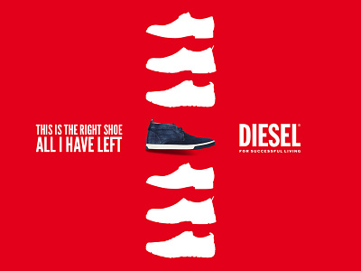 Diesel Ad ad brand conceptual creative diesel red shoe