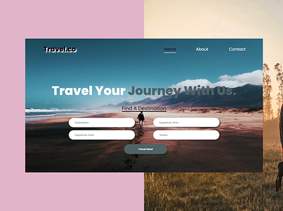 Travel Web Design design journey minimal design one page web design simple web design travel site ui web design