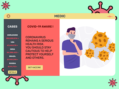 Covid-19 Web Design clean corona covid covid 19 design doctor flat health help landing page medical minimal design minimalist ui vaccine web design website